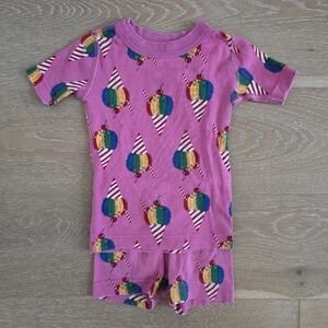 Hanna Andersson Rainbow Shave Ice Short Pajamas Sz 3